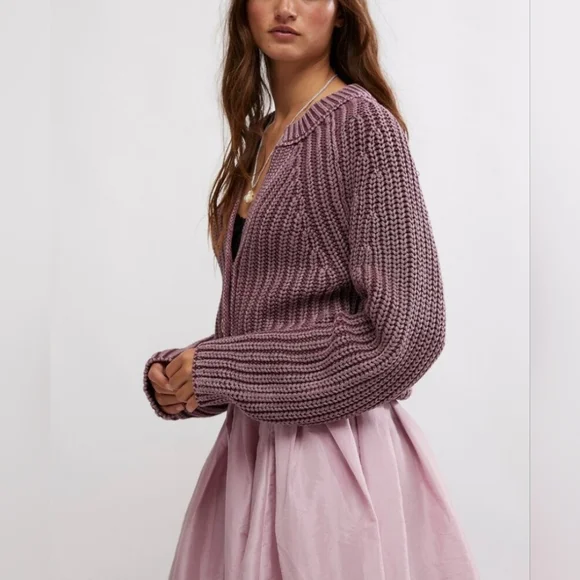 Free People Sweet Nothing Cardi/Moonscape - Picture 3 of 11